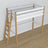 Houten hoogslaperbed wit-eiken – details van verbindingen en ladder, Nizio Home