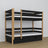 Black and Oak Wooden Bunk Bed – Ladder and Joint Details, Children’s Room