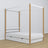 Houten bed met hemelbed wit-eiken – decoratief frame, kinderkamer