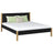 Tweepersoons bed houten zwart-eiken – slaapkamer, massief hout, Scandinavische stijl