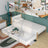 Bed white/oak with drawer – spacious storage compartment, wooden, for children Nizio