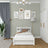 White Bed with Drawer – Side View, Wooden, Nizio Home