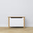 Coffre en bois blanc avec chêne – rangement et siège, style scandinave Nizio