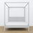Tweepersoons bed grijs met hemel – hoek van het frame houten, close-up