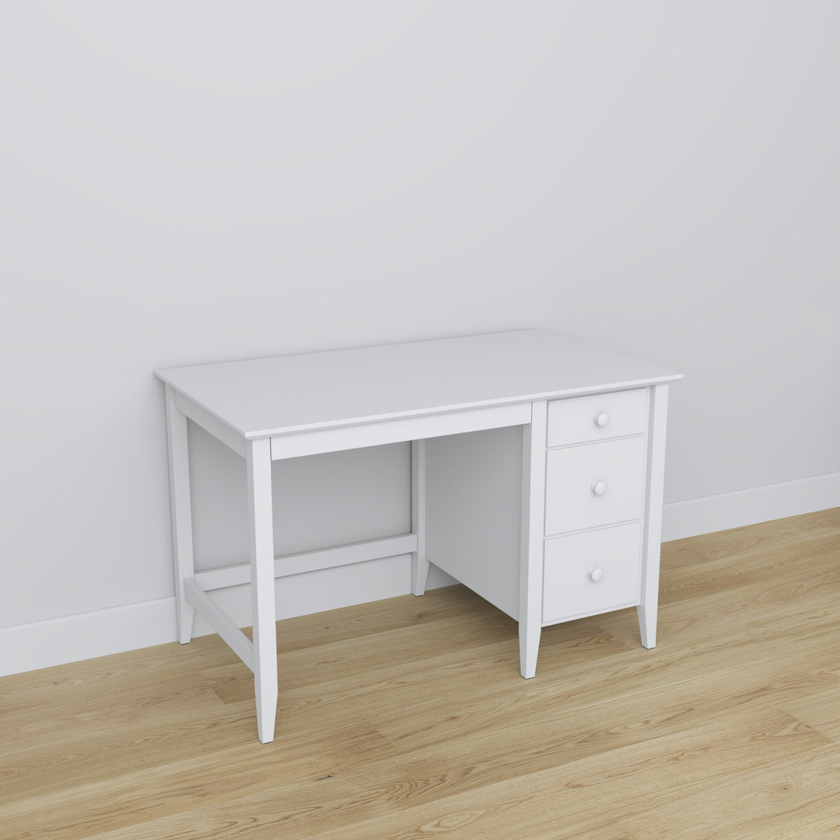 Desk 3S white wooden – dimensions and diagram, Nizio Home