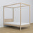 Bed gewit eiken met hemelbed – decoratief eikenhouten frame, veilig voor kinderen