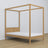 Bed naturel eiken met hemel – decoratief frame eiken, veilig voor kinderen