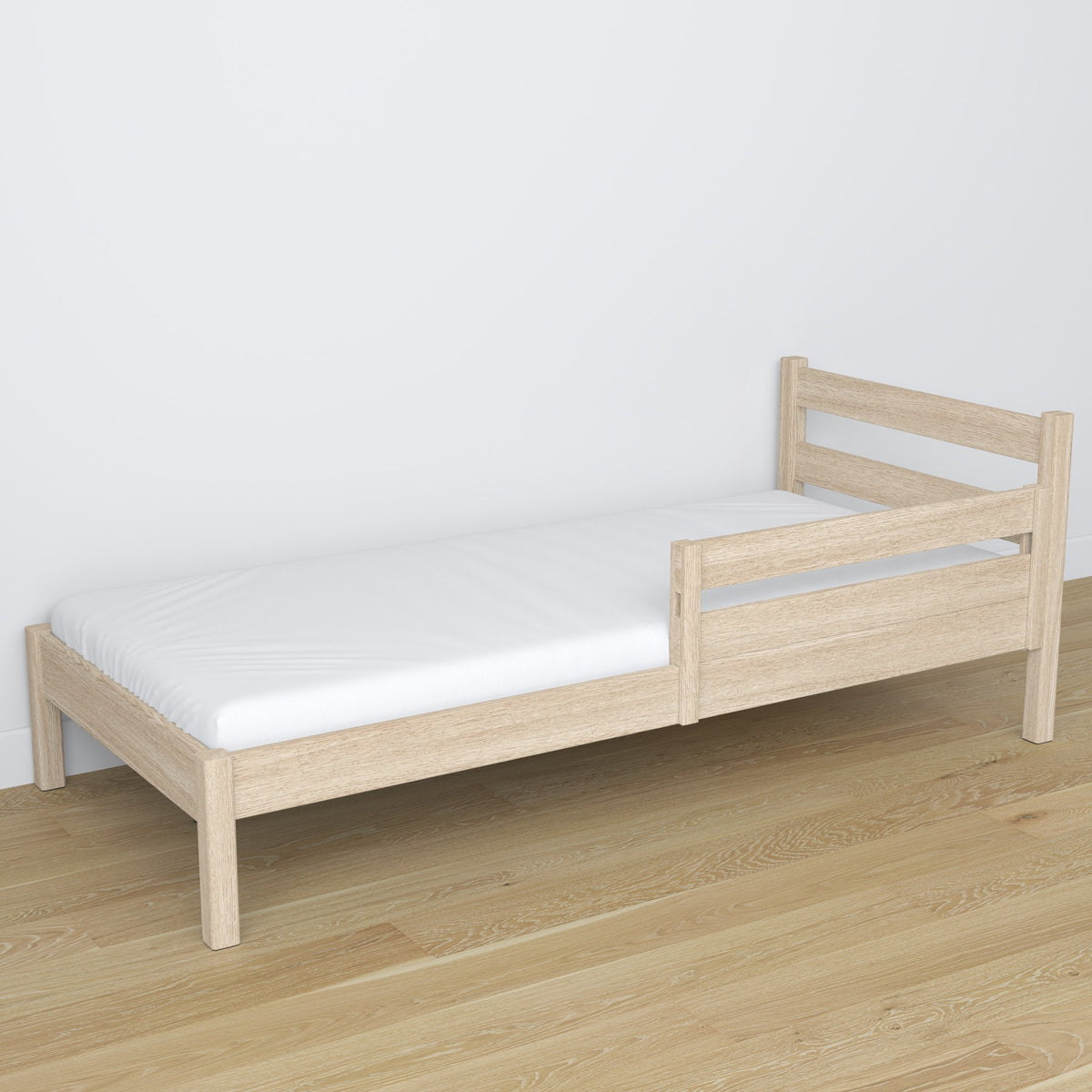 Bed fall protection | bleached oak