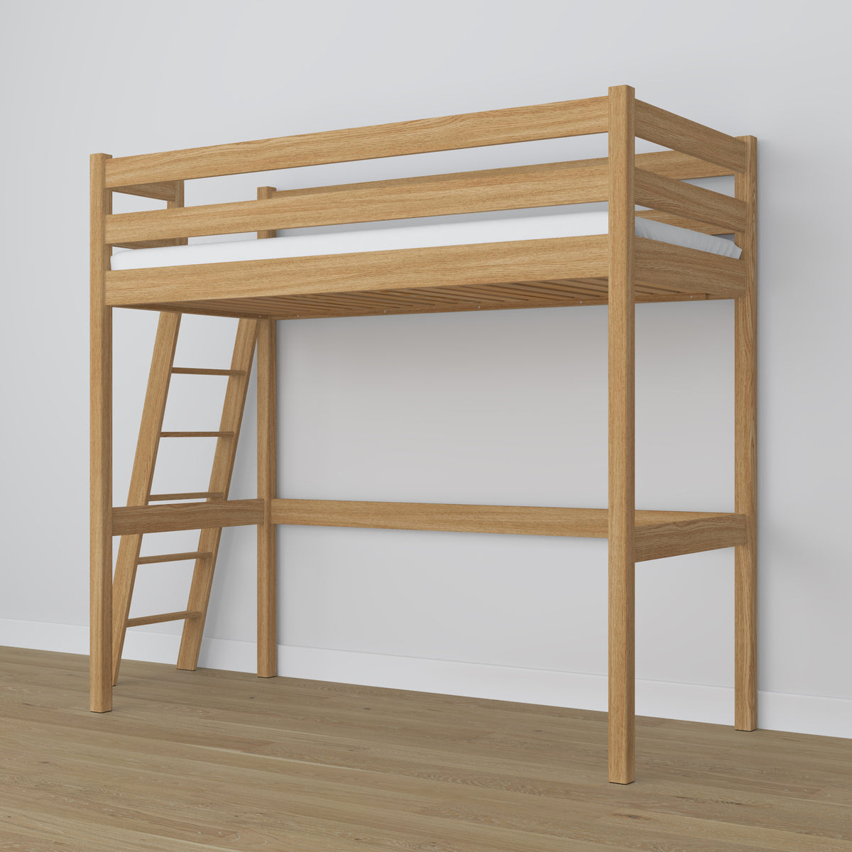 Hoogslaper naturel eiken in kinderkamer – scandi inrichting, eiken