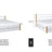 Houten tweepersoons bed wit met eiken – details verbindingen en lade, Nizio