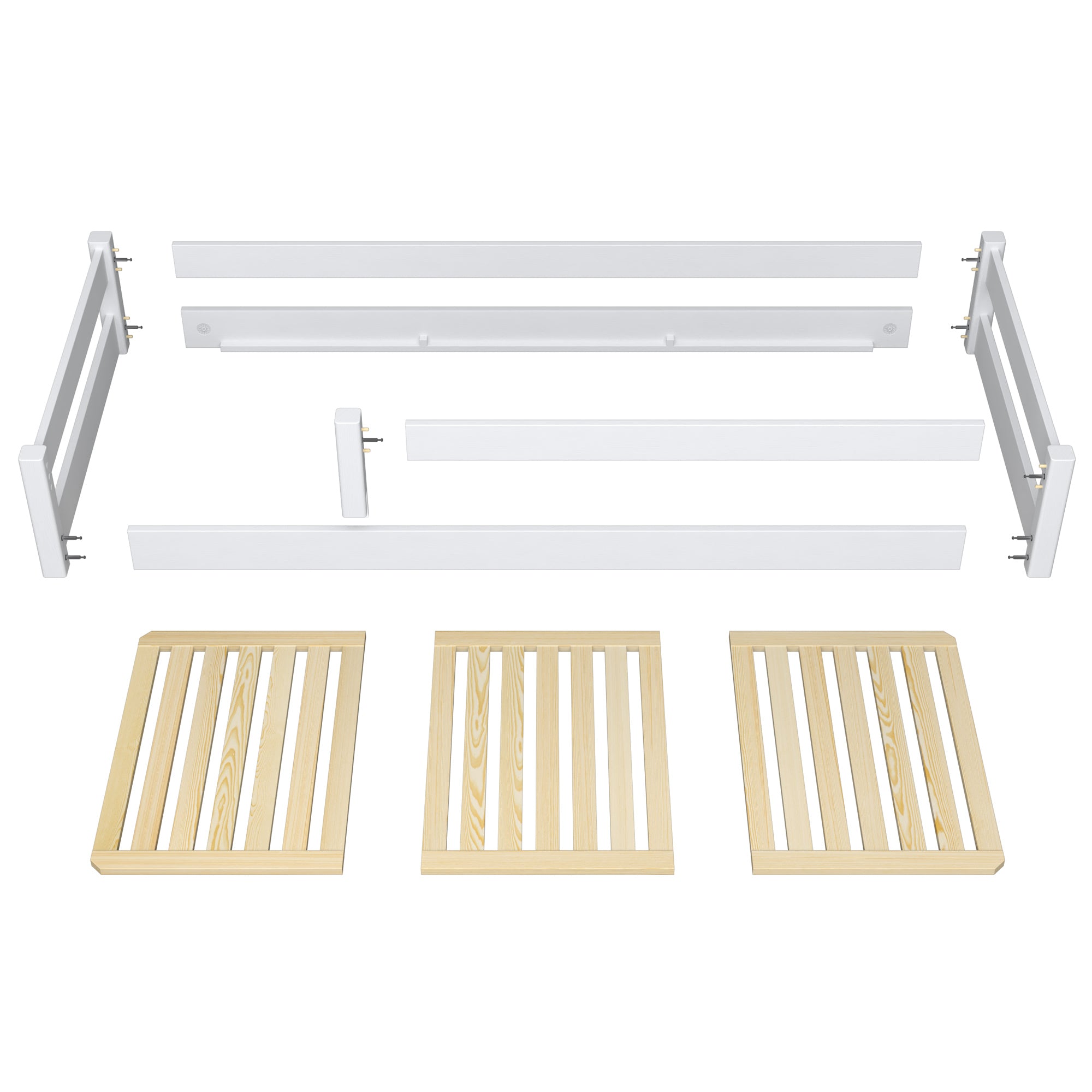 Wooden low bed N02 black / oak