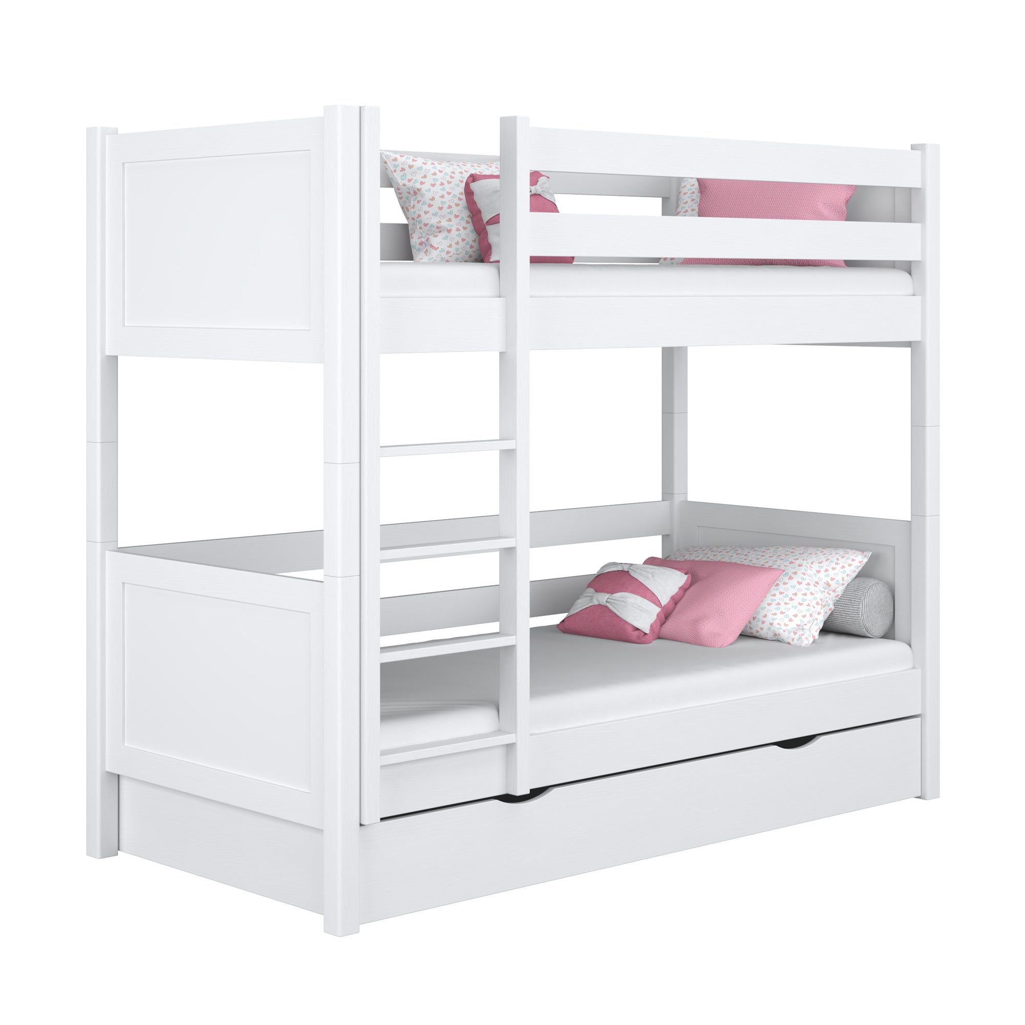 Bunk Bed with Drawer N02 Wooden in Custom RAL/NCS Color – Solid Wood, Nizio