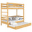 Natural Pine Bunk Bed for Children – Mattress Drawer, Wooden, Nizio