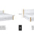 Houten tweepersoons bed wit met eiken – details verbindingen en lade, Nizio