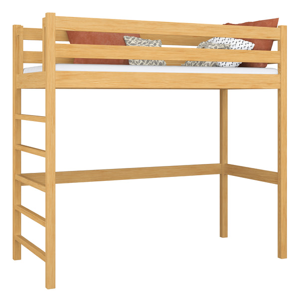 Natural Pine Wooden Loft Bed – Children’s Room, Solid Wood, Scandi Style