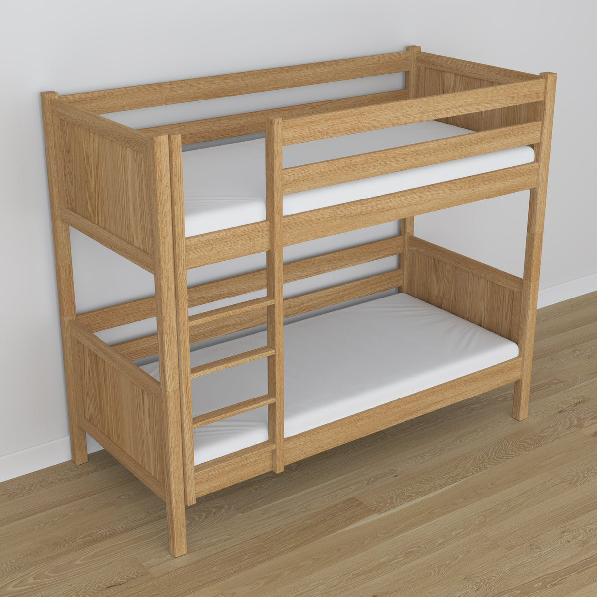 Stapelbed naturel eiken van eiken – zijaanzicht, Nizio Home