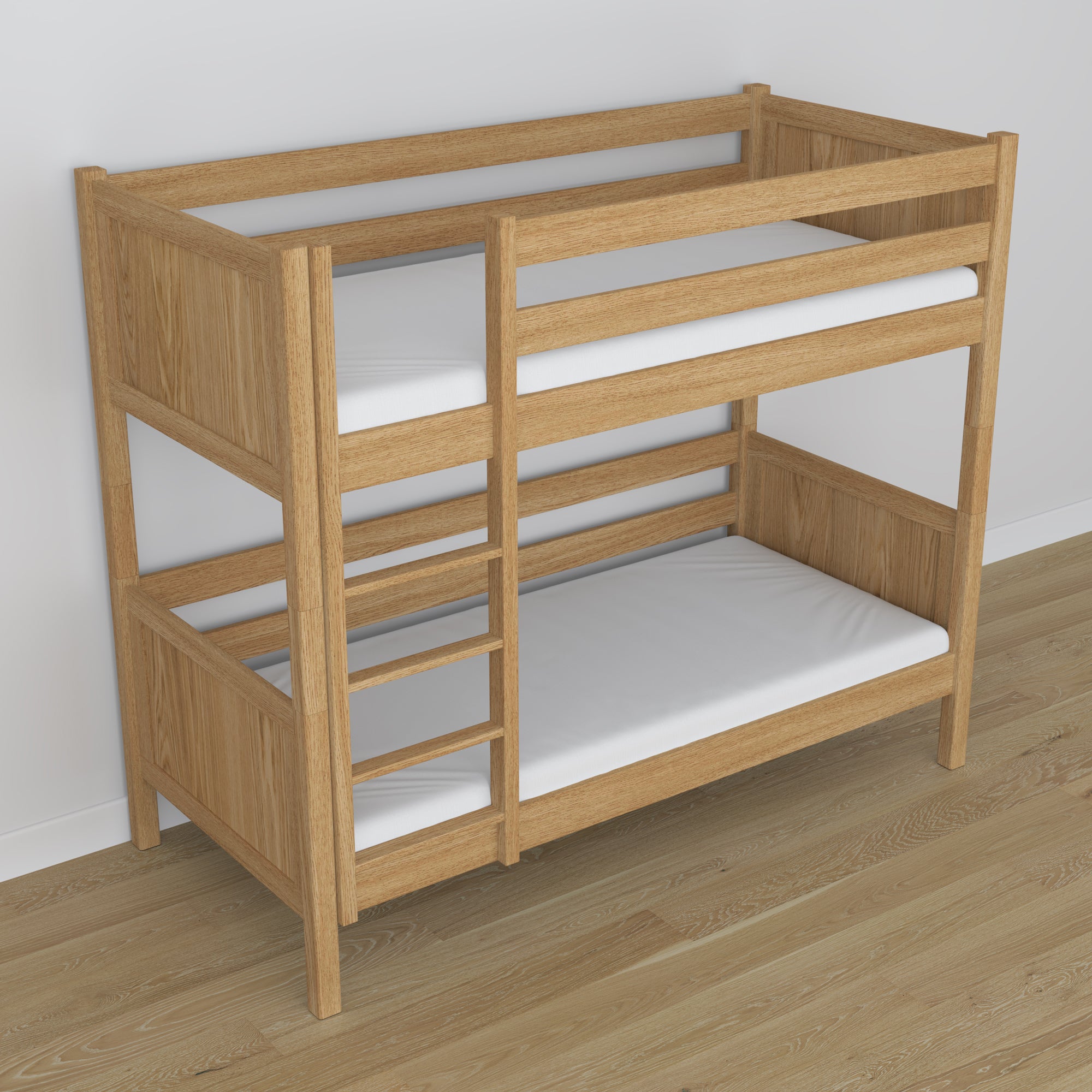 Stapelbed naturel eiken van eiken – zijaanzicht, Nizio Home