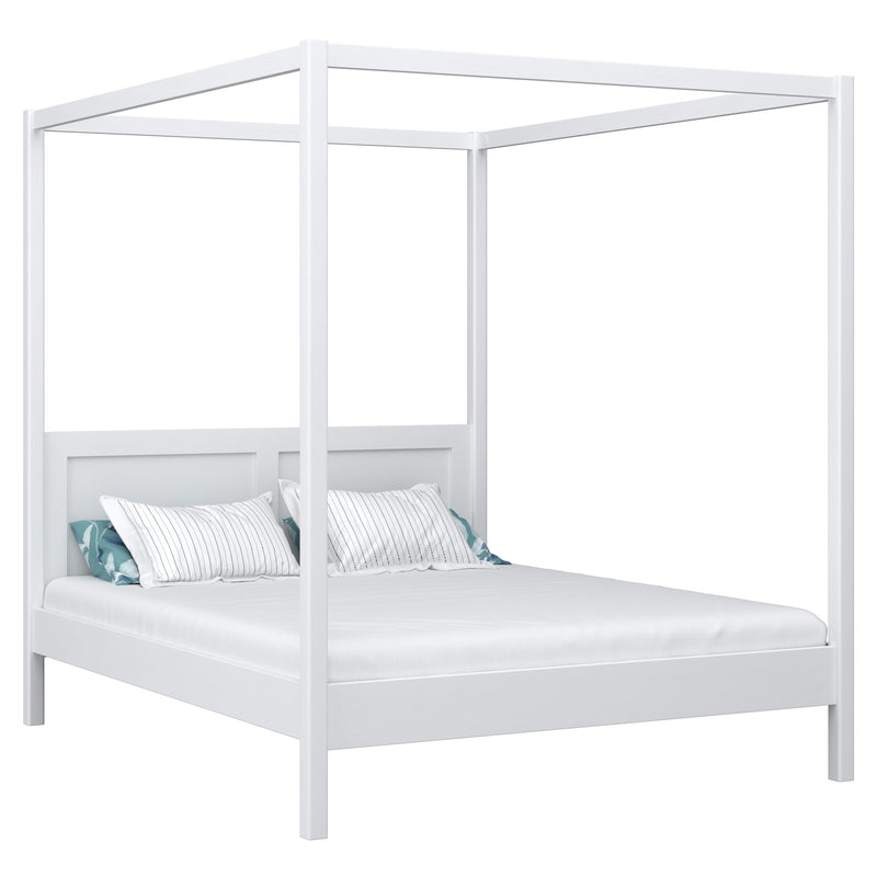 Tweepersoonsbed met hemelbed N02 houten in kleur op bestelling RAL/NCS – massief hout, Nizio