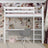 Lit mezzanine blanc avec bureau – espace d'apprentissage sous la chambre, en bois
