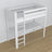 Lit mezzanine en bois blanc avec bureau – sommier i lattes, Nizio