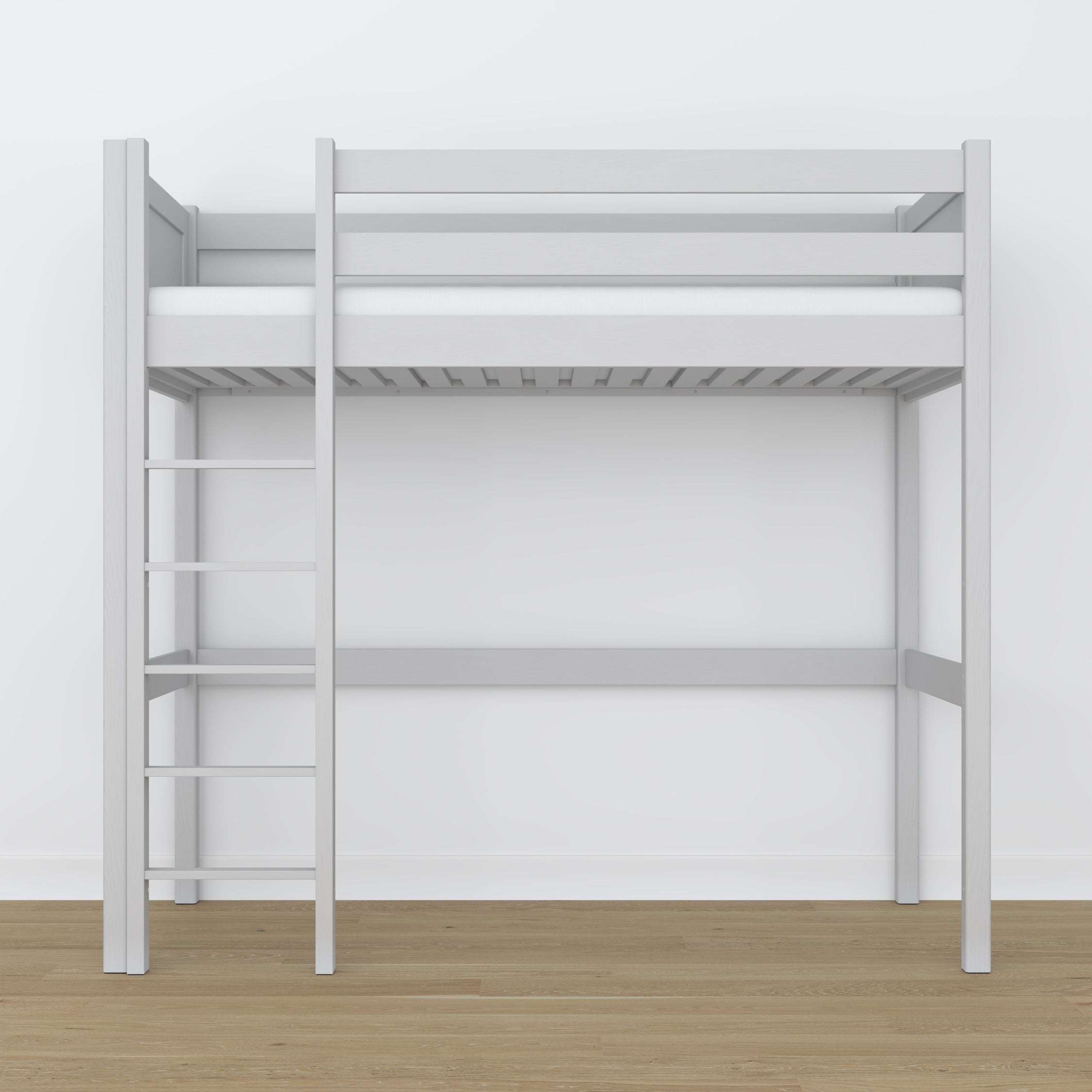 Hoogslaper grijs – houten ladder en bedhekje, Nizio Home
