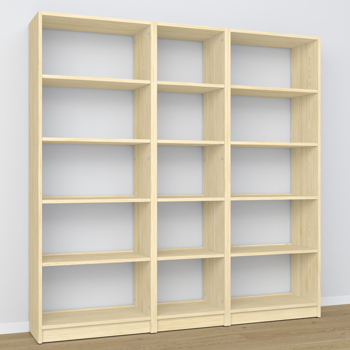 Houten boekenkast transparant grenen – afmetingen en schema, Nizio Home