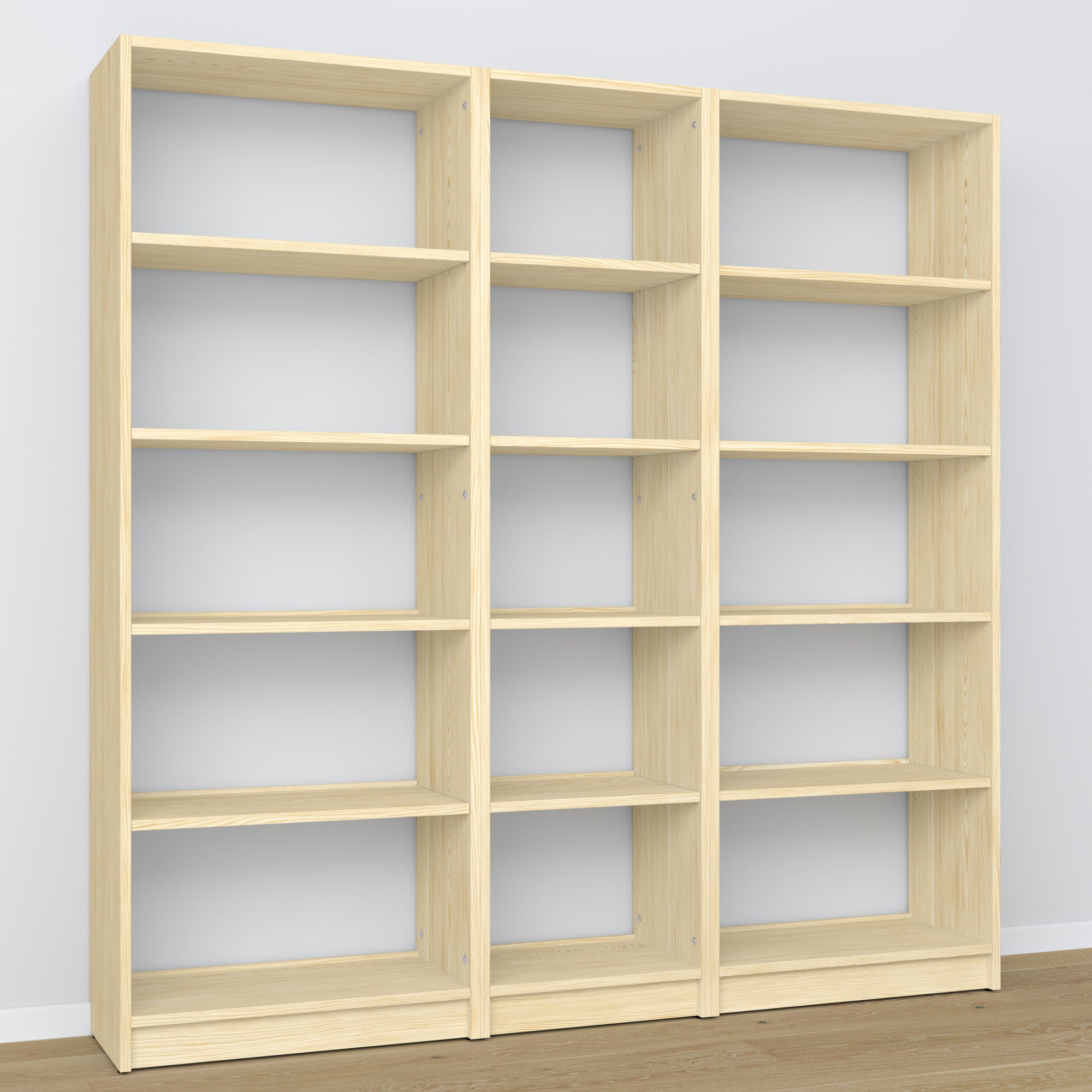 Houten boekenkast transparant grenen – afmetingen en schema, Nizio Home