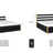 Tweepersoonsbed houten zwart met eiken – details van verbindingen en lade, Nizio