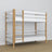 Stapelbed houten wit-eiken – close-up verbindingen en houtdetails