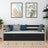 Sofa bed black-oak – wooden side barrier, side view, Nizio