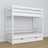 Houten stapelbed wit – details verbindingen en ladder, kinderkamer