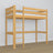 Lit mezzanine en bois pin naturel – espace libre sous la chambre, Nizio