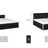 Wooden double bed black with oak – joint and drawer details, Nizio