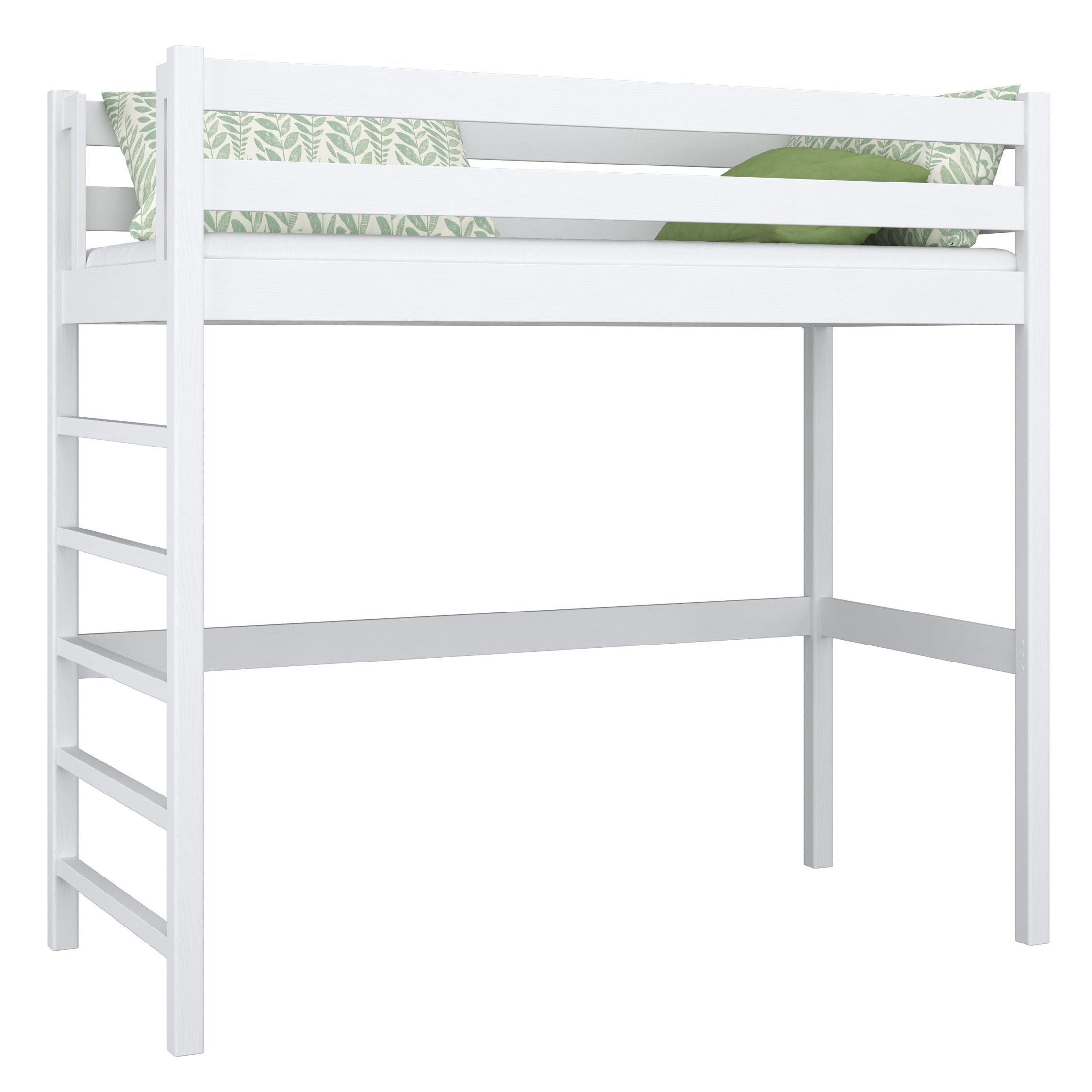 Hoogslaper in witte kleur – ruimte onder het bed