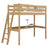 Houten hoogslaperbed met bureau naturel eiken – kinderkamer, scandi Nizio