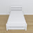 Bed with mattress drawer white made of wood – dimensions, Nizio