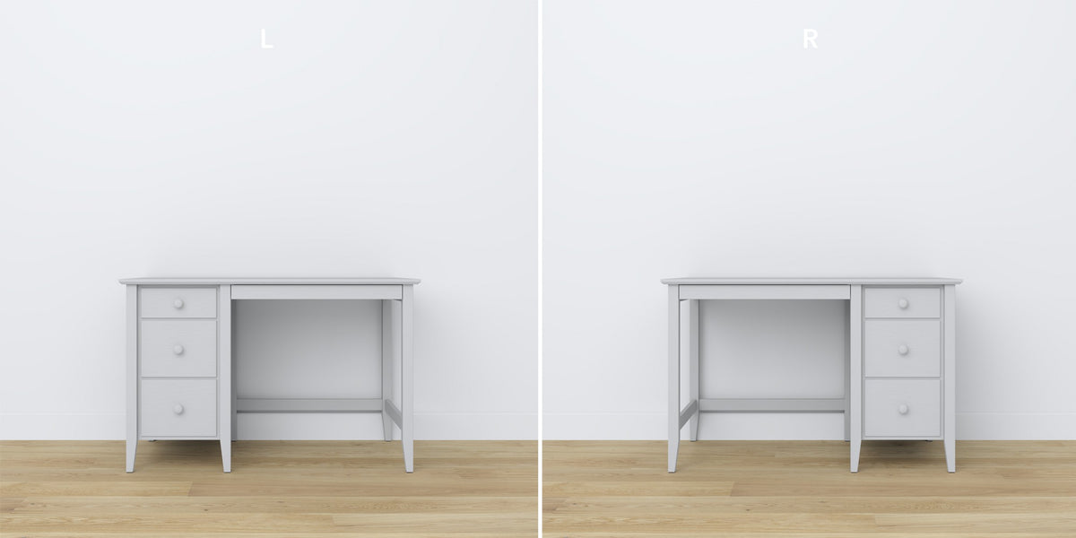 Desk 3S wooden grey in office – Scandinavian arrangement, Nizio