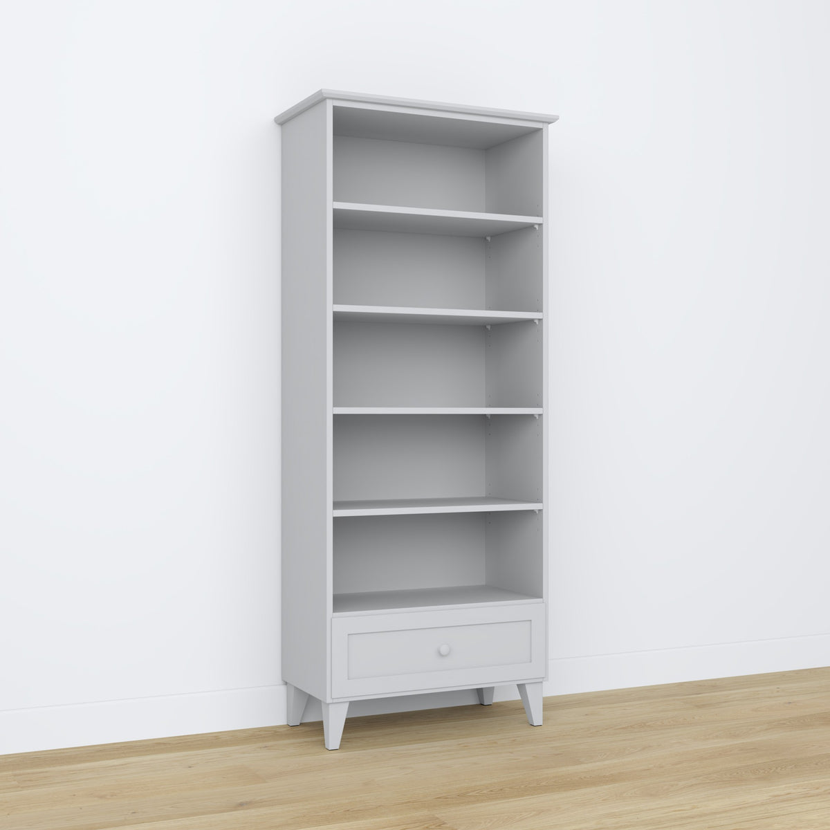 Kast 1S 80 grijs – houten, volledige hoogte, vooraanzicht, Nizio