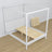 Bed met hemelbed wit van hout – schuin aanzicht, slaapkamer