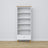 Bookcase 1S 80 white with oak – wooden, full height, front view, Nizio