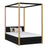 Bed met hemel en lade houten zwart-eiken – kinderkamer, scandi stijl