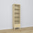 Bookcase 1S 57 clear pine – pine, all shelves, front view, Nizio