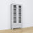 Vitrine 1S 90 gris – en bois, portes vitrées, vue frontale