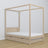 Bed gewit eiken met hemel – lade voor extra matras, eiken