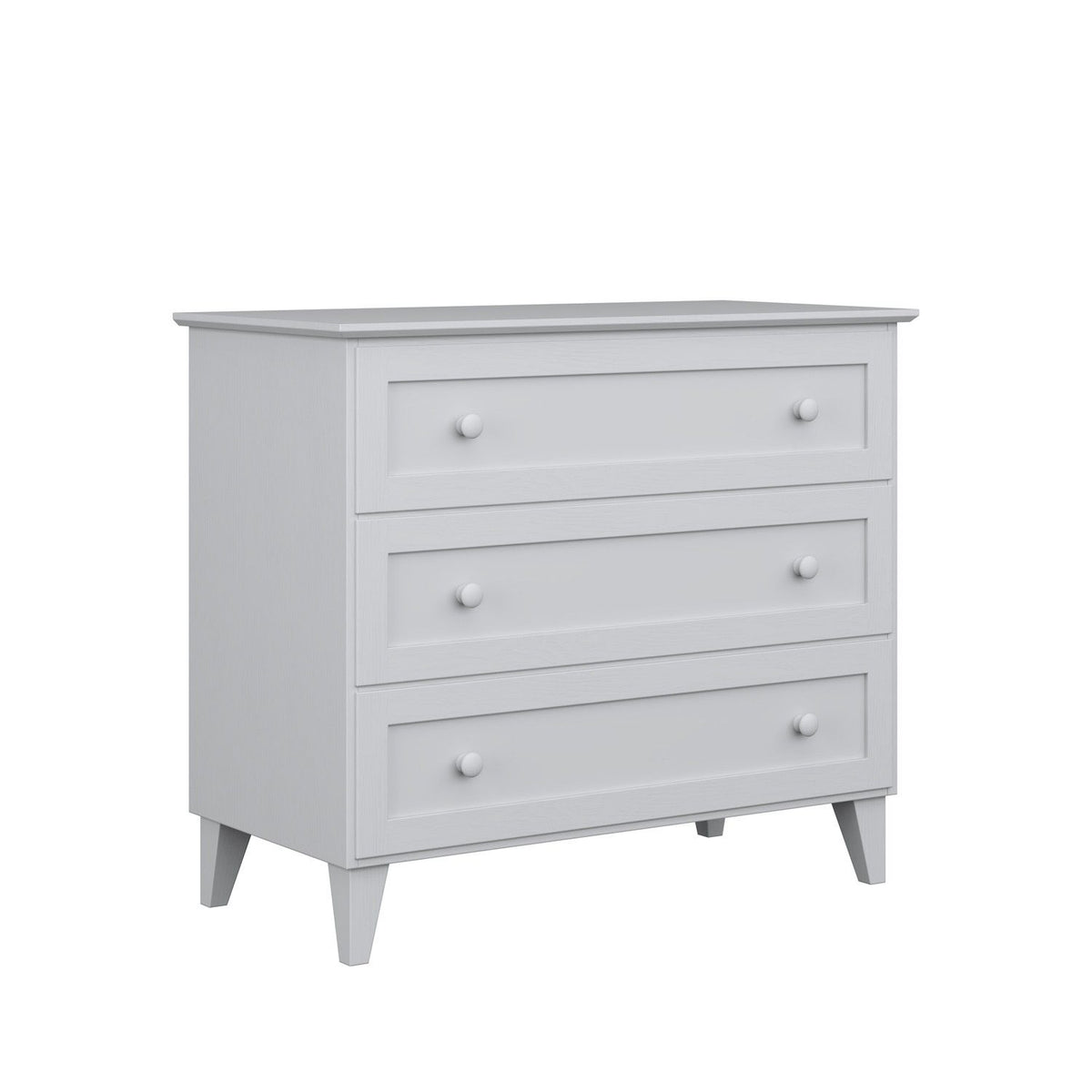 Chest of drawers 3S wooden grey 105 cm in bedroom – Scandinavian arrangement