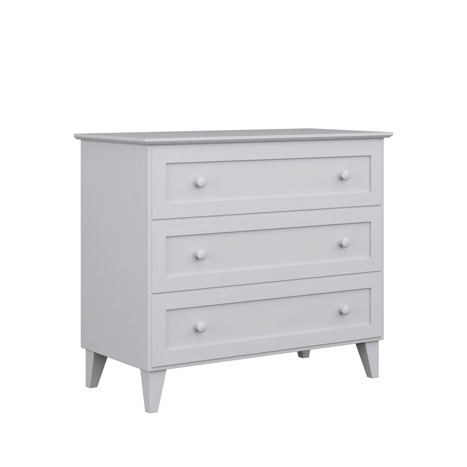 Chest of drawers 3S wooden grey 105 cm in bedroom – Scandinavian arrangement