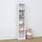 Bookcase white-oak – wooden, front view, all shelves, Nizio