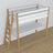 Hoogslaper met bureau houten wit-eiken – details verbindingen en ladder
