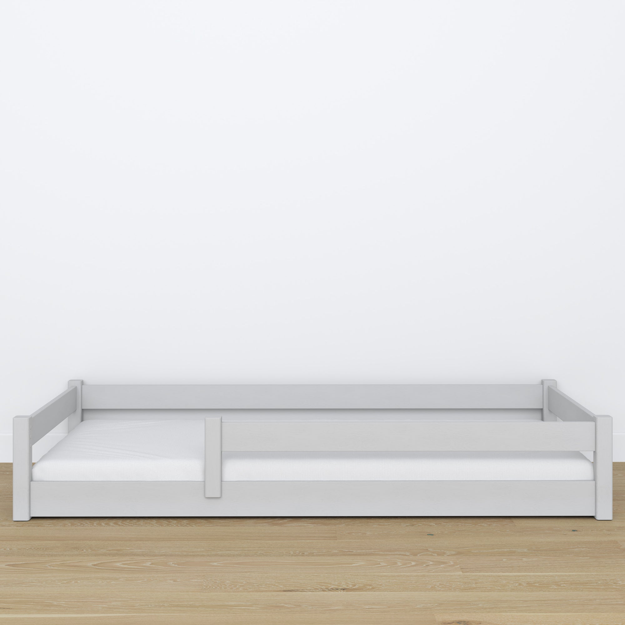 Wooden low bed N02 grey