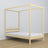 Bed transparant grenen met hemelbed – decoratief houten frame, veilig voor kinderen